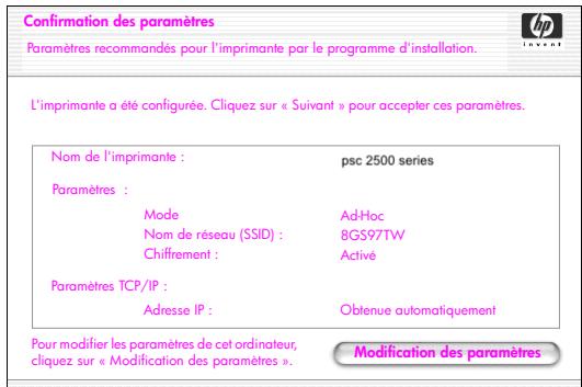 HP PSC2500EET - pour installer votre logiciel hp psc (installation sans fil à l'aide du serveur Web incorpore) - 4