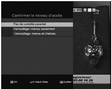 PHILIPS DTR7005 - Confirmer le niveau d'accès - 1