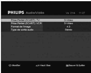 PHILIPS DTR7005 - Configuration audio/vidéo - 1
