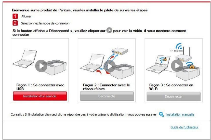 PANTUM P355SO0ODW - Méthode I : connecter l'imprimante par câble USB - 2