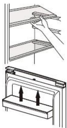 DE DIETRICH DRL1247ES - Positioning the small door trays - 1