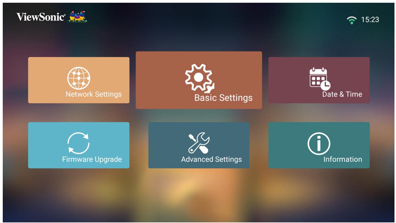 VIEWSONIC SMART 2900 - Basic settings (Paramètres de base) - 1
