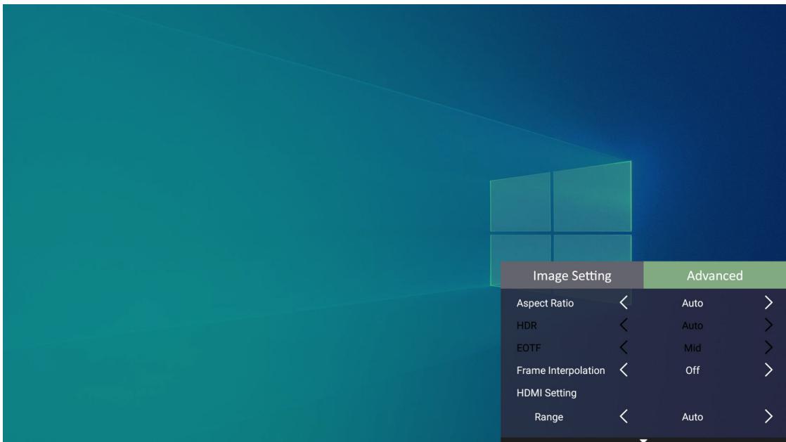 VIEWSONIC SMART 2900 - Menu Advanced Setting (Paramètres Avancée) - 2