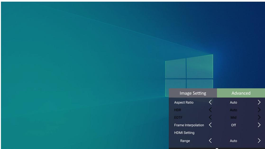 VIEWSONIC SMART 2900 - Menu Advanced Setting (Paramètres Avancée) - 3