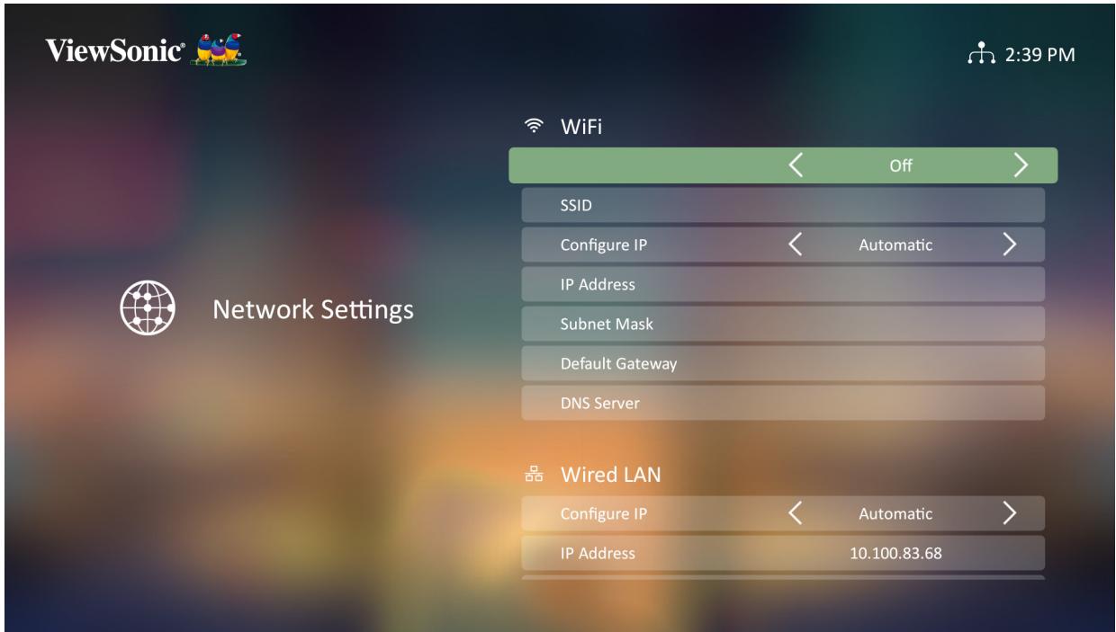 VIEWSONIC SMART 2900 - Network Settings (Paramètres de réseau) - 2