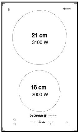DE DIETRICH DTI701X - Description de votre dessus (selon modele) - 1