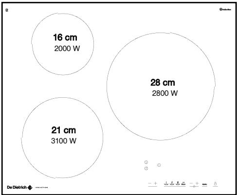 DE DIETRICH DTI701X - Description de votre dessus (selon modele) - 2