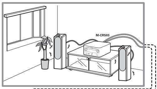 MARANTZ M-CR503 - Connexion des cables d'enceinte - 2