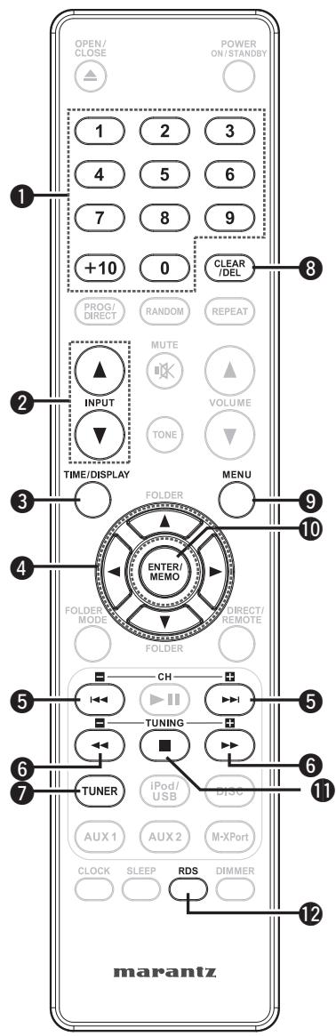 MARANTZ M-CR503 - □ Touches utilisables avec le tuner - 1