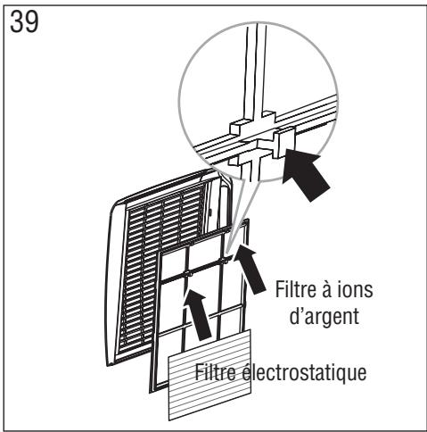 DELONGHI PAC WE 125 BLC/SIL - Application des filtres sur la grille - 1