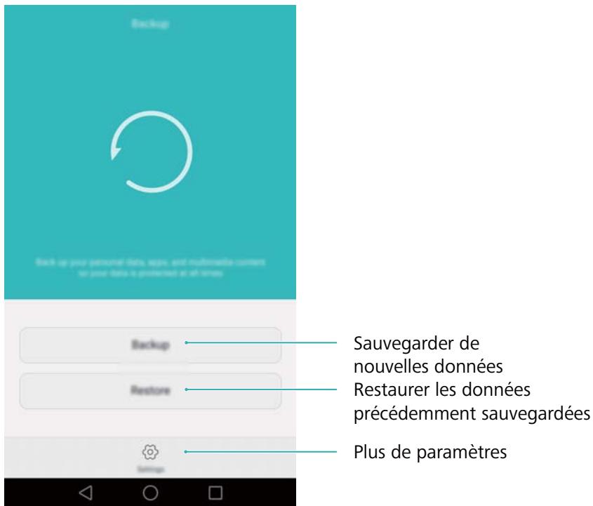 HUAWEI NOVA DUAL ROSE OR - Utiliser l'application Sauvegarde pour transférer des données - 1