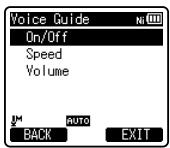 OLYMPUS DM-670 - Appuyez sur la touche + ou - pour selectionner l'élement à configurer. - 1