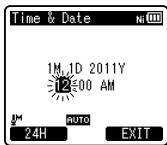 OLYMPUS DM-670 - Appuyez sur la touche  l ou ↓ pour selectionner I'elément à configurer. - 1