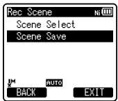 OLYMPUS DM-670 - Sélectionnez [Scene Select] ou [Scene Save]. - 1