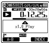 OLYMPUS DM-670 - Changement de la vitesse de lecture - 2