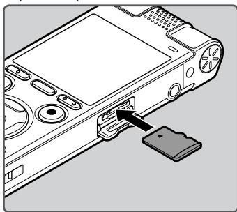 OLYMPUS DM-670 - Insertion d'une carte microSD - 2
