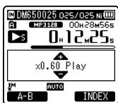 OLYMPUS DM-670 - Changement de la vitesse de lecture - 3