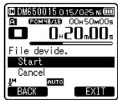 OLYMPUS DM-670 - Appuyez sur la touche + pour désirir [Start]. - 1