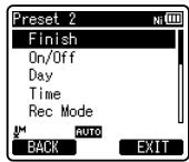 OLYMPUS DM-670 - Appuyez sur la touche + ou - pour selectionner l'élément à configurer. - 1