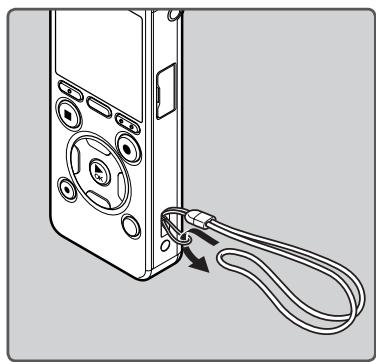 OLYMPUS DM-670 - Fixation de la couroie : - 1