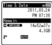 OLYMPUS DM-670 - Modifier l'heure et la date - 1
