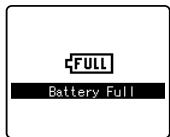 OLYMPUS DM-670 - Le chargement est terminé lorsque [Battery Full] s'affiche. - 1