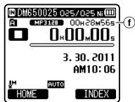 OLYMPUS DM-670 - Appuyez sur la touche STOP ( ) pour arrêté l'enregistrement. - 1