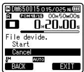OLYMPUS DM-670 - Sélectionnez [File Divide] dans le menu [File Menu]. - 1