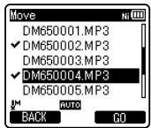 OLYMPUS DM-670 - Lorsque you selectionnez [Selected files]: - 1