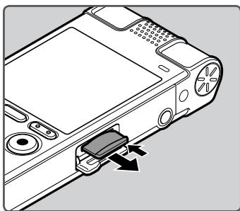 OLYMPUS DM-670 - Ejection de la carte microSD - 1