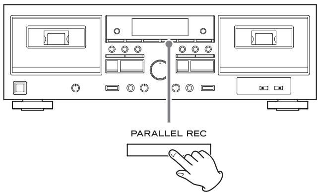 TEAC W-1200 - Press the PARALLEL REC (parallel recording) button to start recording. - 1