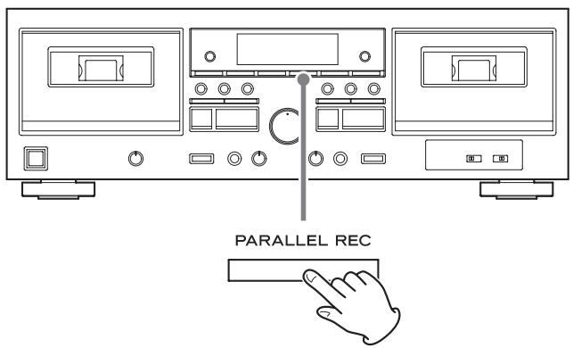 TEAC W-1200 - Appuyez sur la touche PARALLEL REC pour lancer l'enregistrement parallèle. - 1