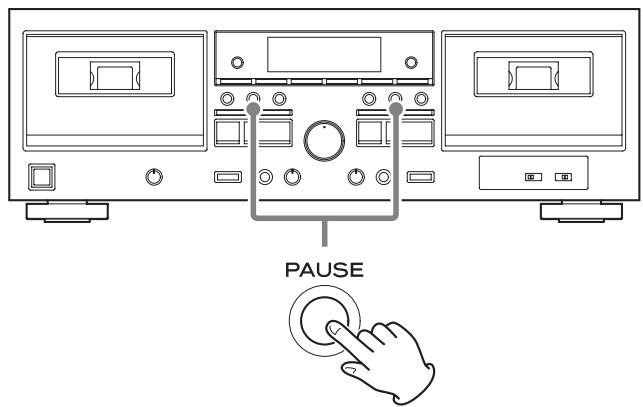 TEAC W-1200 - Appuyez sur la touche PAUSE pour lancer l'enregistrement. - 1