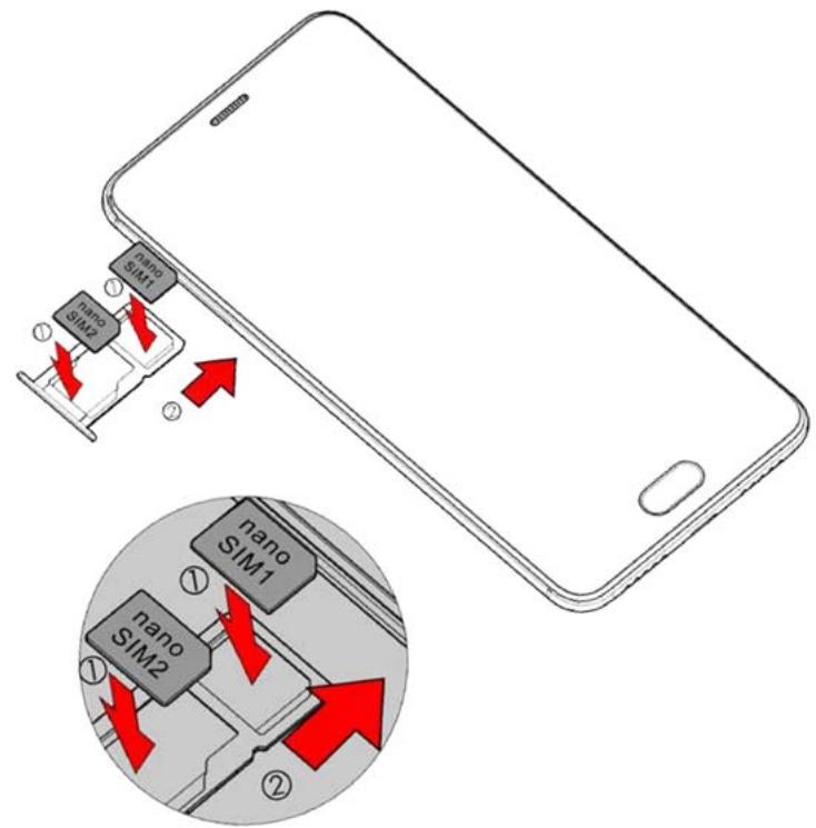 WIKO U FEEL PRIME GOLD - - Insertion des cartes SIM - 3