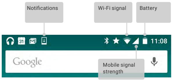 Notifications Wi-Fi signal Battery 11:08 Mobile signal strength Google
