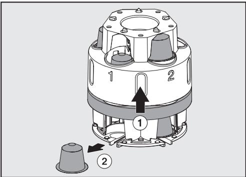 MIELE CVA 6431 INOX - Retrait des capsules du carrousel à capsules - 2