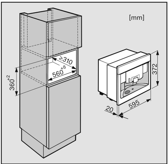 MIELE CVA 6431 INOX - Possibilities d'encastrement et de combinaisons - 1