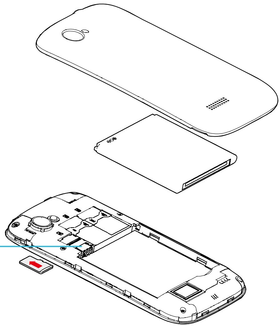 WIKO CINK SLIM 2 NOIR - ~ Installation de la carte mémoire - 1