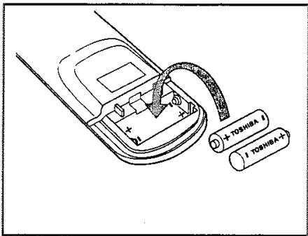 TOSHIBA V444EF - Insérez les piles dans la télécommande - 4