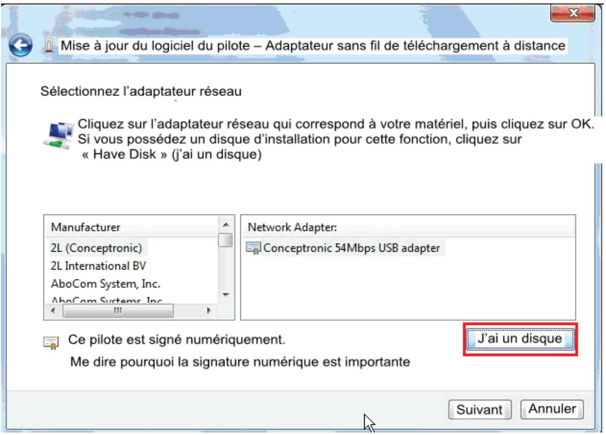 1T WORKS DONGW N300 DB - Cliquez sur Disquette fournie. - 1