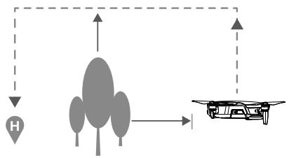 DJI MavicAirWhiteCombo - Évitement des obstacles pendant la procédure RTH - 1
