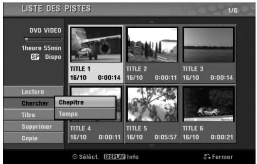 LG-GOLDSTAR RC197 - Pressez DISC MENU/LIST pour afficher la Liste titre. - 1
