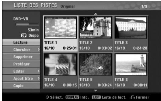 LG-GOLDSTAR RC197 - Appuyez sur DISC MENU/LIST à plusieurs reprises pour afficher le menu Liste Titre-Original. - 1