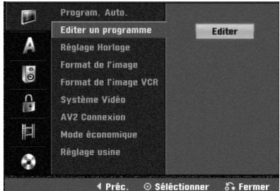 LG-GOLDSTAR RC197 - Edition Programme (Modification des programmes dans le Menu Accueil.) - 1