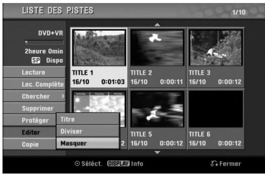 LG-GOLDSTAR RC197 - Cacher un titre/chapitre +RW +R - 1