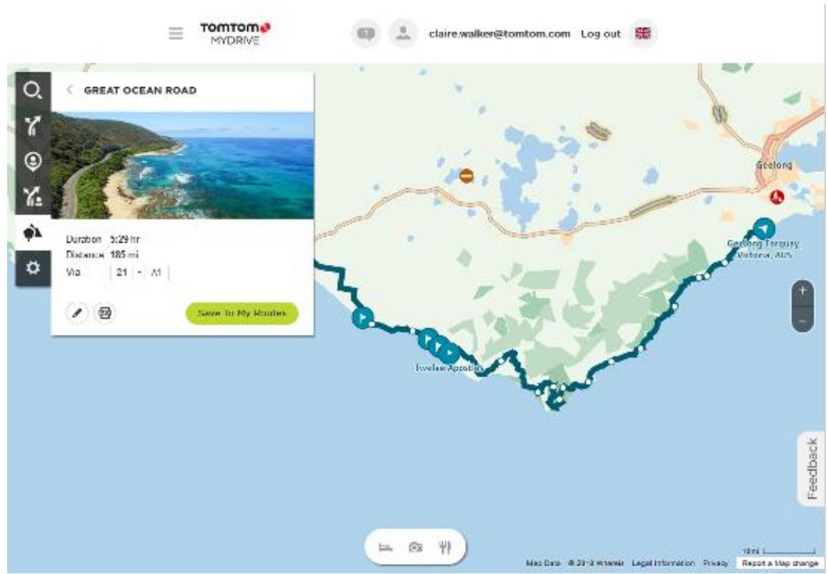 TOMTOM RIDER 500 EUROPE 45 - Envoyer un parcours à votre TomTom Rider à partir de la collection Road Trips - 2
