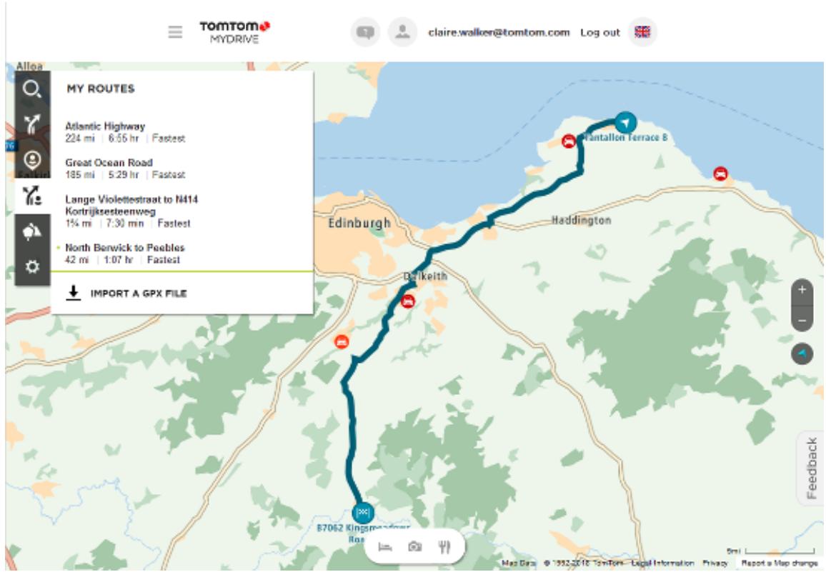 TOMTOM RIDER 500 EUROPE 45 - Ajouter à Mes parcours à l'aide de MyDrive - 5