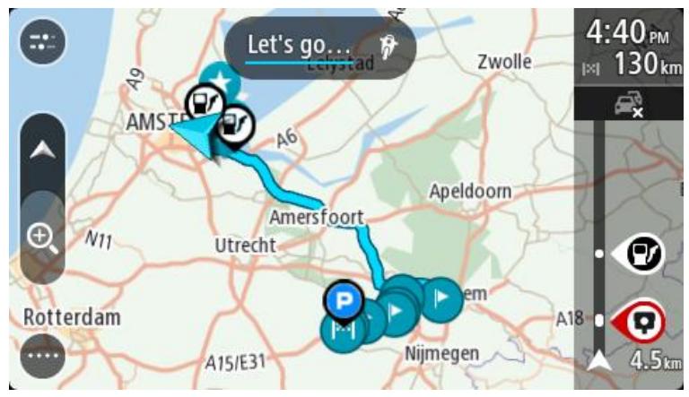 TOMTOM RIDER 500 EUROPE 45 - Se rendre à un arrêt d'un parcours enregistré - 4
