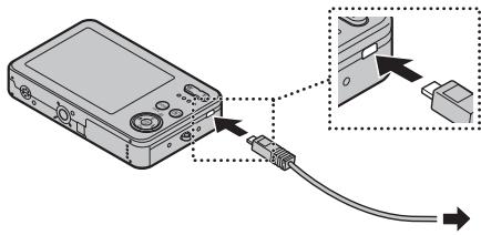 FUJIFILM FXJ32+SD - Raccordez l'adaptateur CA fourni dans le connecteur USB polyvalent. - 1