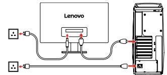 LENOVO LEGION ¥720T-34iKH - - Connexion des cables de l'écran et de l'alimentation - 3